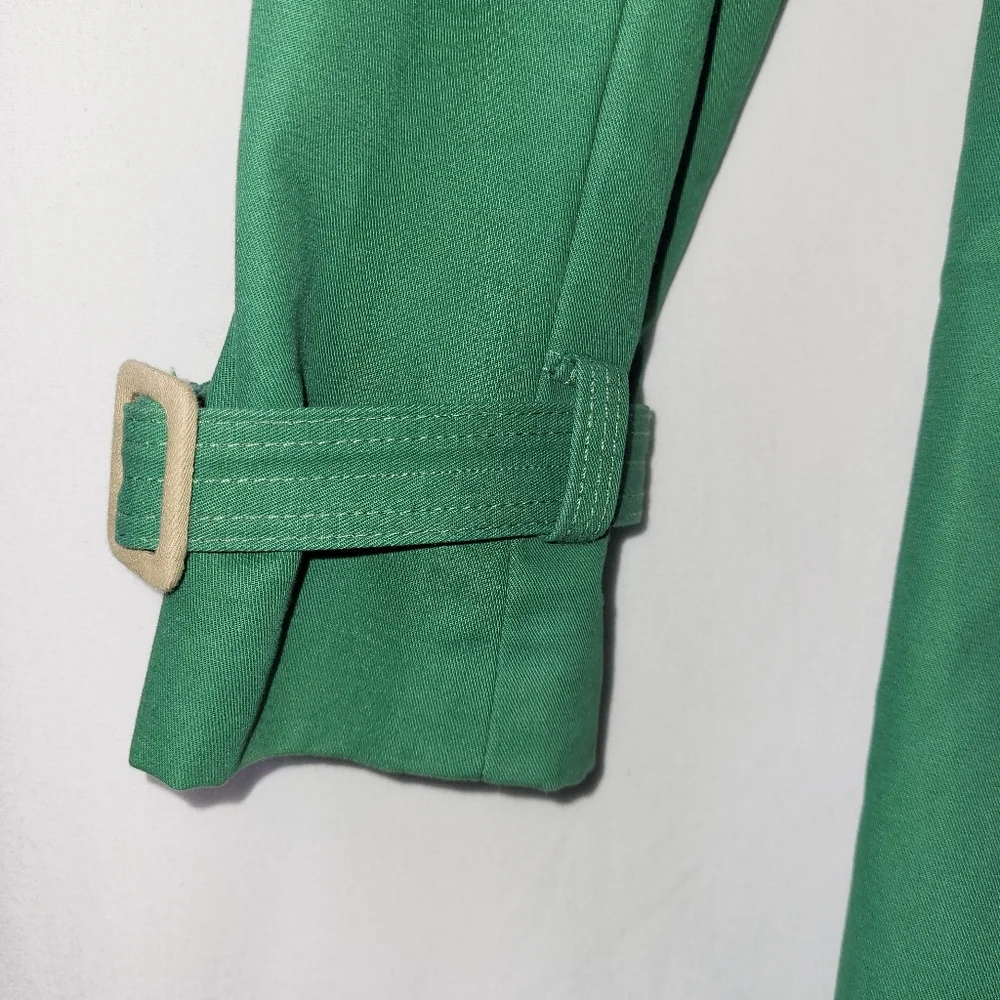 The Carnaby London Trench Coat Women's Size Medium Green Tan Classic‎